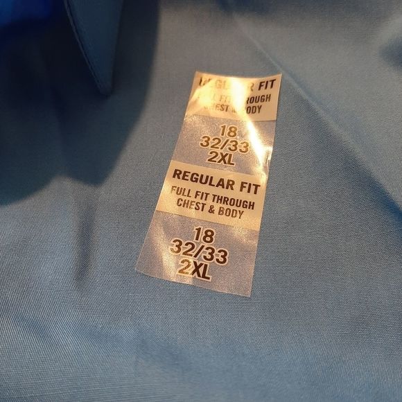 NWT Men's 2XL Van Heusen Regular Fit Poplin Pacifico Long Sleeve Dress S… - Picture 7 of 7